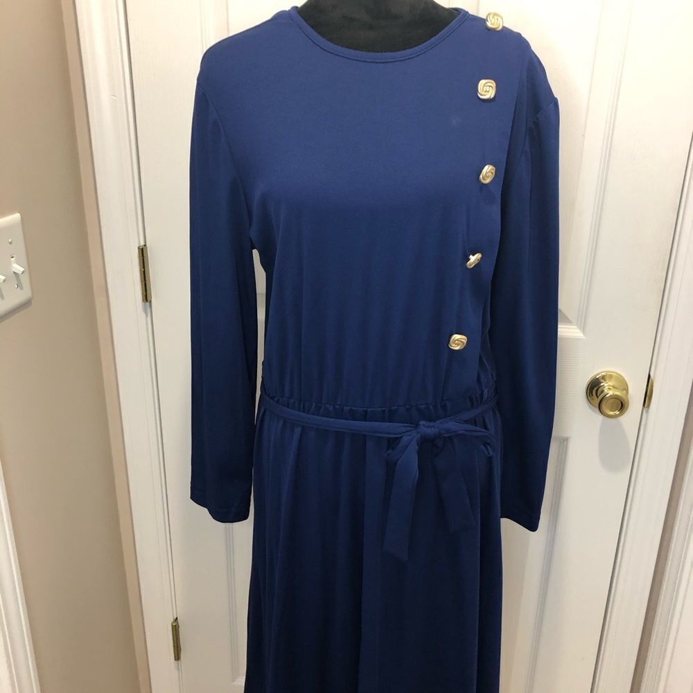 Vintage Haband For Her long sleeve blue dress - Picture 2 of 13